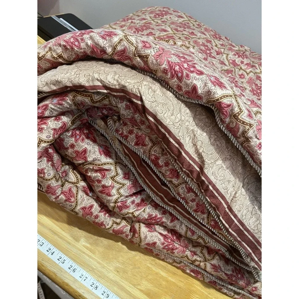 Vtg Lauren Ralph Lauren Queen/full Comforter Langham Briarleigh Red Beige Floral